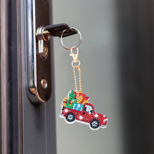 Load image into Gallery viewer, 6pcs Little Red Car DIY Diamonds Painting Keychain Mosaic Keyring Gift (T-32)
