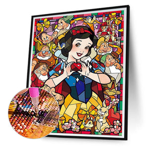 Snow White And The Seven Dwarfs 30*40CM (canvas) Full Round Drill Diamond Painting