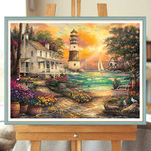 Load image into Gallery viewer, Seaside Lighthouse House 50*40CM (canvas) Full Round Drill Diamond Painting
