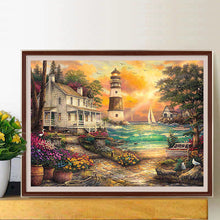 Load image into Gallery viewer, Seaside Lighthouse House 50*40CM (canvas) Full Round Drill Diamond Painting
