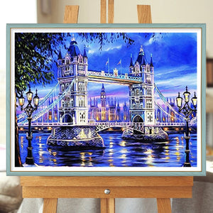 Tower Bridge 50*40CM (canvas) Full Round Drill Diamond Painting