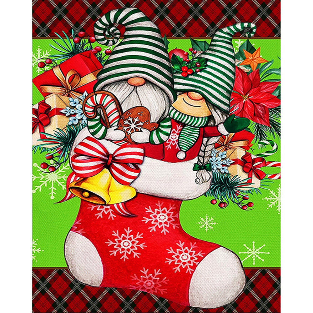 Christmas Stocking Goblins 30*40CM (canvas) Full Round Drill Diamond Painting