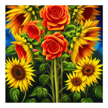 Load image into Gallery viewer, Blooming Roses And Sunflowers 30*30CM (canvas) Full Round Drill Diamond Painting
