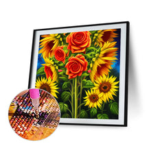 Load image into Gallery viewer, Blooming Roses And Sunflowers 30*30CM (canvas) Full Round Drill Diamond Painting
