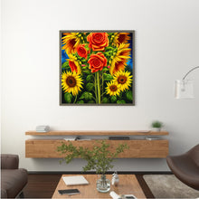 Load image into Gallery viewer, Blooming Roses And Sunflowers 30*30CM (canvas) Full Round Drill Diamond Painting
