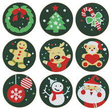 Load image into Gallery viewer, DIY Wood Coasters Set Christmas Style(BD607 9pcs 1Storage Rack Without cork mat)

