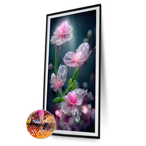 Water Drop Flowers 40*70CM (canvas) Full Round Drill Diamond Painting