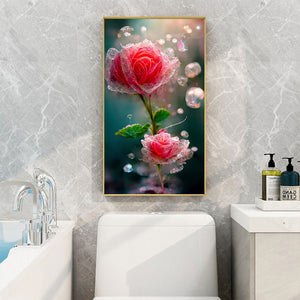Water Drop Flowers 40*70CM (canvas) Full Round Drill Diamond Painting