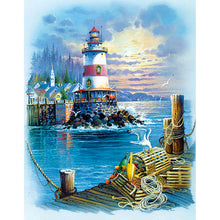 Load image into Gallery viewer, Seaside Lighthouse 50*60CM (canvas) Full Square Drill Diamond Painting
