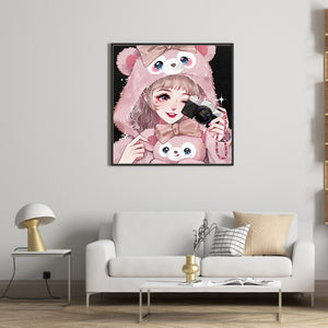 Lena Belle Cartoon Girl 30*30CM (canvas) Full Round Drill Diamond Painting