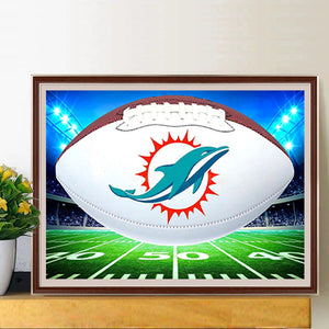 Miami Dolphins Football Team 40*30CM (canvas) Full Round Drill Diamond Painting
