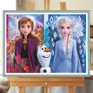 Princess Elsa Princess Anna 50*40CM (canvas) Full Round Drill Diamond Painting