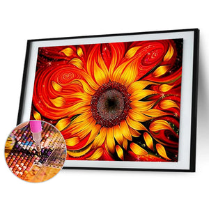 Flowing Sunflowers 40*30CM (canvas) Full Square Drill Diamond Painting