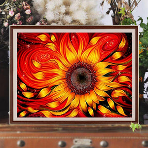 Flowing Sunflowers 40*30CM (canvas) Full Square Drill Diamond Painting