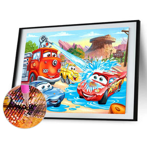 Cars Lightning Mcqueen 40*30CM (canvas) Full Square Drill Diamond Painting