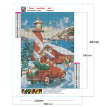 Load image into Gallery viewer, Seaside Lighthouse House Small Red Car 30*40CM (canvas) Full Square Drill Diamond Painting
