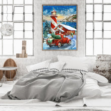 Load image into Gallery viewer, Seaside Lighthouse House Small Red Car 30*40CM (canvas) Full Square Drill Diamond Painting
