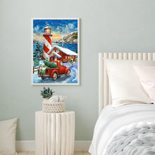 Load image into Gallery viewer, Seaside Lighthouse House Small Red Car 30*40CM (canvas) Full Square Drill Diamond Painting
