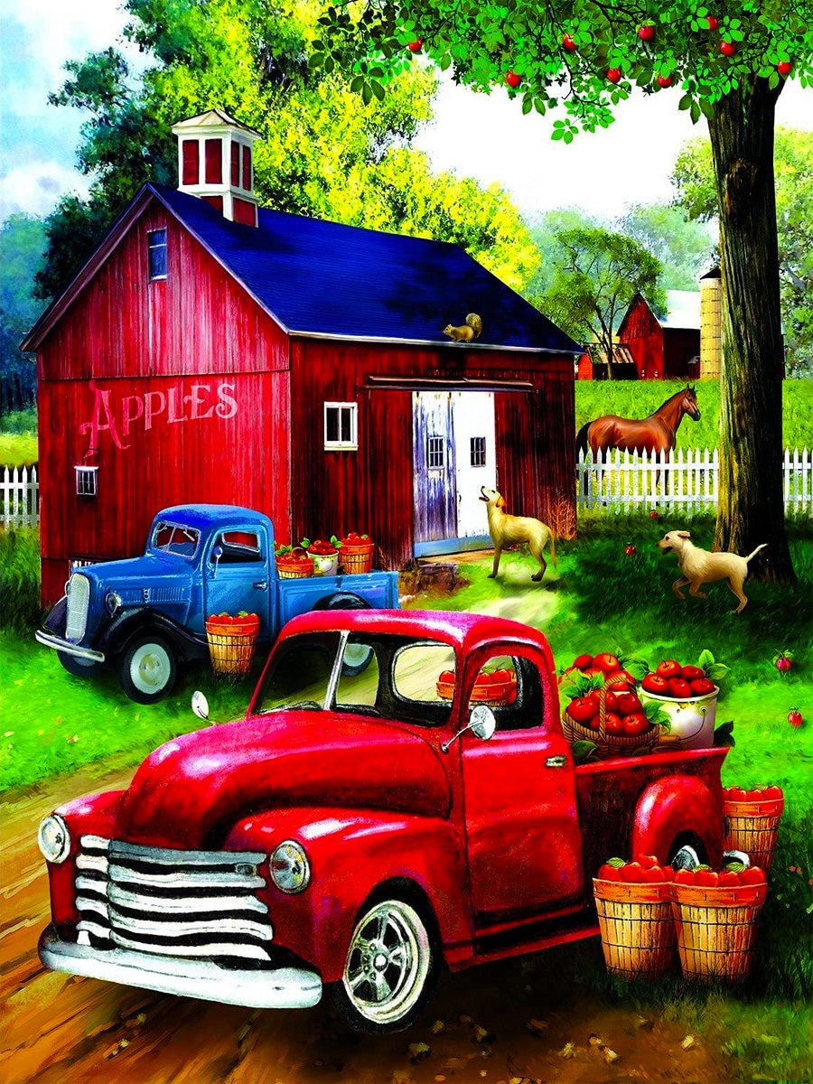 Red Classic Car 40*50CM (canvas) Full Square Drill Diamond Painting