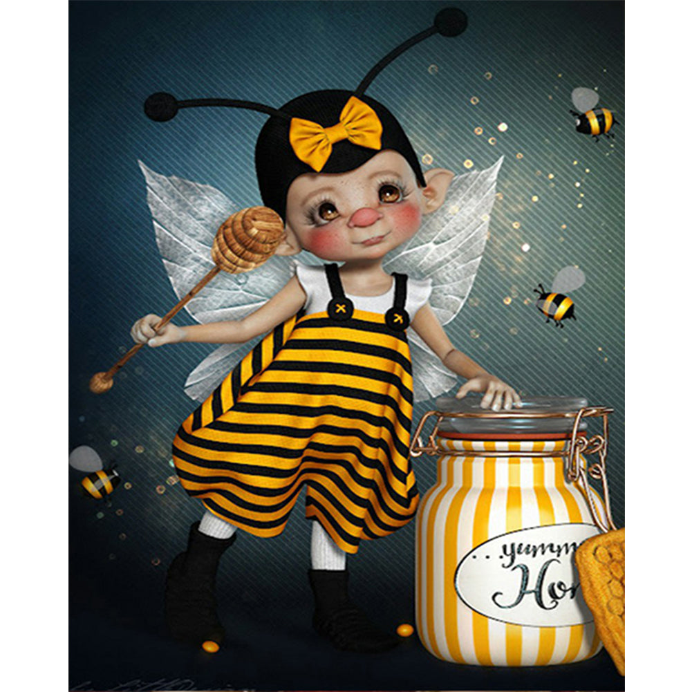 Bee Girl 50*60CM (canvas) Full Square Drill Diamond Painting