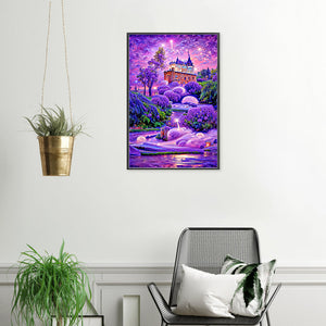 Purple Lavender Estate 40*70CM (canvas) Full Round Drill Diamond Painting