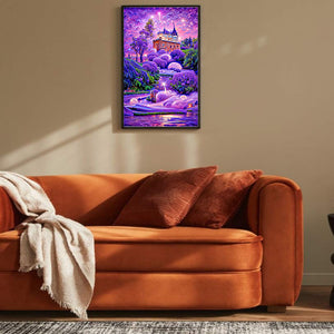 Purple Lavender Estate 40*70CM (canvas) Full Round Drill Diamond Painting