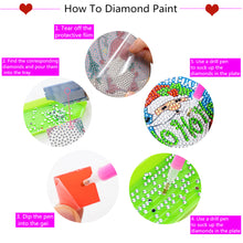 Load image into Gallery viewer, DIY Diamonds Painting Coaster Acrylic 6pcs/set Cartoon Cup Mat for Xmas Gifts
