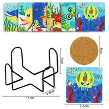 Load image into Gallery viewer, DIY Diamonds Painting Coaster Acrylic 6pcs/set Cartoon Cup Mat for Xmas Gifts
