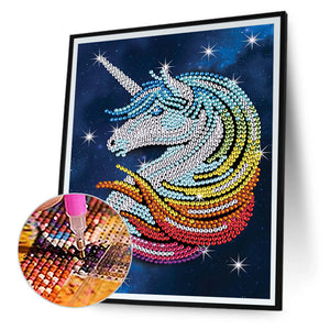 Unicorn 30*40CM (canvas) Partial Crystal Drill Diamond Painting