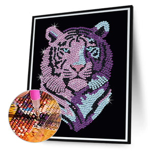 Tiger 30*40CM (canvas) Partial Crystal Drill Diamond Painting