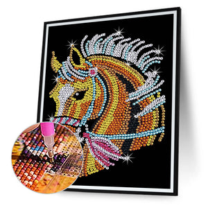 Horse 30*40CM (canvas) Partial Crystal Drill Diamond Painting