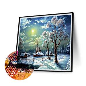 Snow Village 50*50CM (canvas) Full Square Drill Diamond Painting