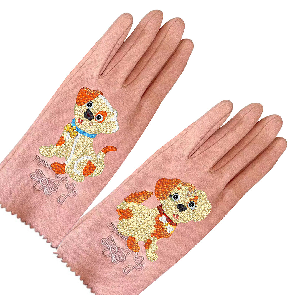 DIY Windproof Gloves Art Craft Warm Stretchy Gloves for Women Girls Winter Using