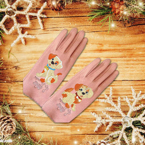 DIY Windproof Gloves Art Craft Warm Stretchy Gloves for Women Girls Winter Using