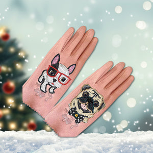 DIY Windproof Gloves Art Craft Warm Stretchy Gloves for Women Girls Winter Using