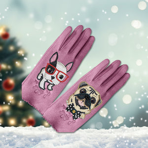 DIY Windproof Gloves Art Craft Warm Stretchy Gloves for Women Girls Winter Using