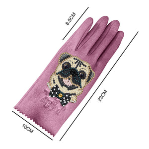 DIY Windproof Gloves Art Craft Warm Stretchy Gloves for Women Girls Winter Using