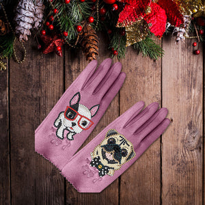 DIY Windproof Gloves Art Craft Warm Stretchy Gloves for Women Girls Winter Using