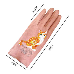 DIY Windproof Gloves Art Craft Warm Stretchy Gloves for Women Girls Winter Using