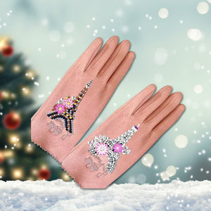 DIY Windproof Gloves Art Craft Warm Stretchy Gloves for Women Girls Winter Using