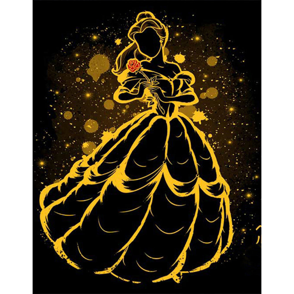 Beauty And The Beast Disney Princess Silhouette 40*50CM (canvas) Full Square Drill Diamond Painting