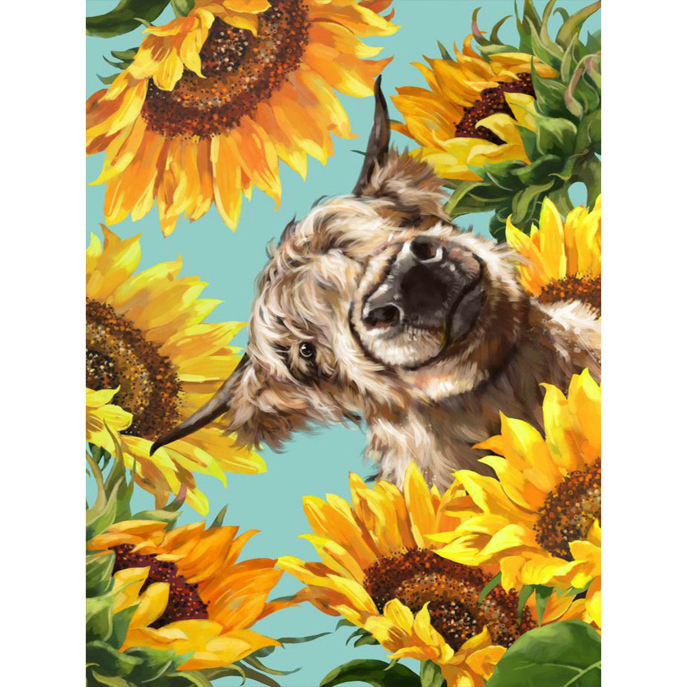 Sunflower Yak 30*40CM (canvas) Full Square Drill Diamond Painting