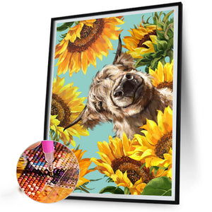 Sunflower Yak 30*40CM (canvas) Full Square Drill Diamond Painting