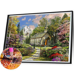 Village House 50*40CM (canvas) Full Round Drill Diamond Painting