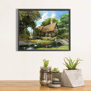 Village House 50*40CM (canvas) Full Round Drill Diamond Painting