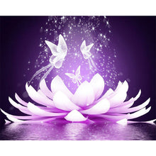 Load image into Gallery viewer, Purple Lotus 50*40CM (canvas) Full Round Drill Diamond Painting
