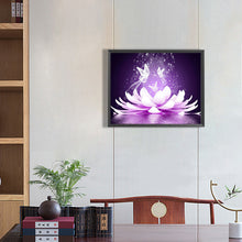 Load image into Gallery viewer, Purple Lotus 50*40CM (canvas) Full Round Drill Diamond Painting
