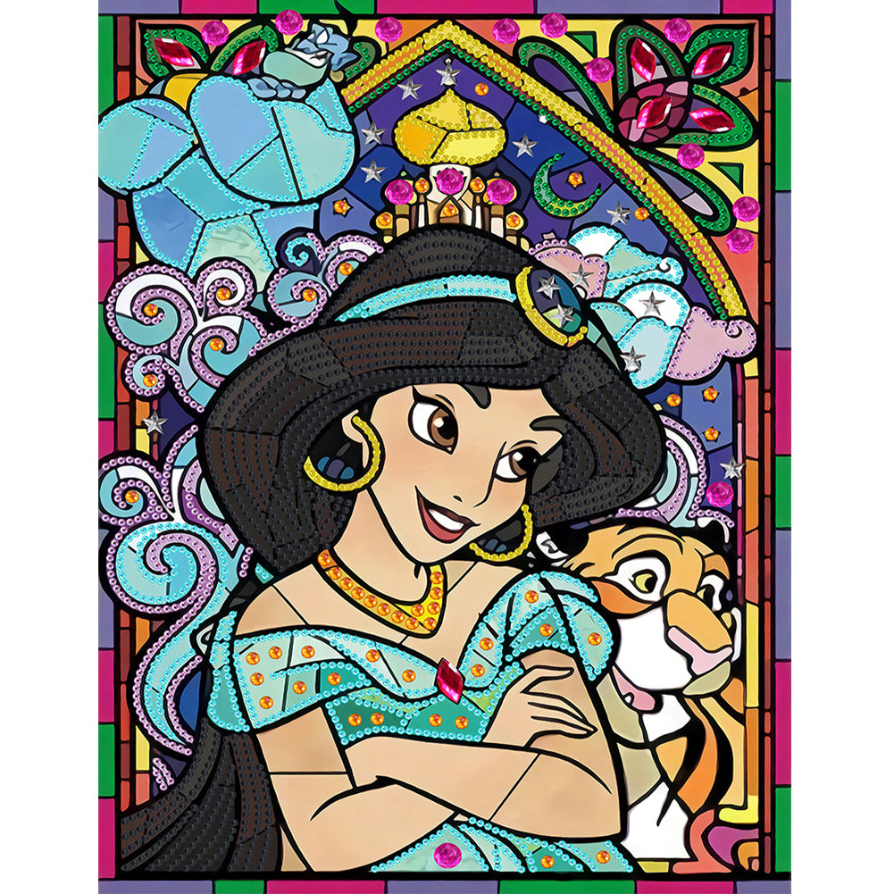 Princess Jasmine 30*40CM (canvas) Partial Special-Shaped Drill Diamond Painting