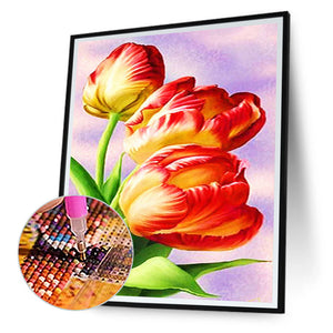 Tulips 30*40CM (canvas) Full Round Drill Diamond Painting