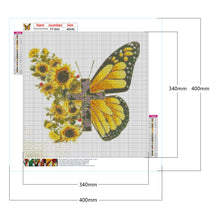 Load image into Gallery viewer, Butterfly Sunflower 40*40CM (canvas) Full Square Drill Diamond Painting
